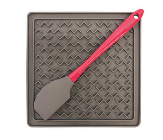 Tapis de léchage en silicone avec spatule en silicone