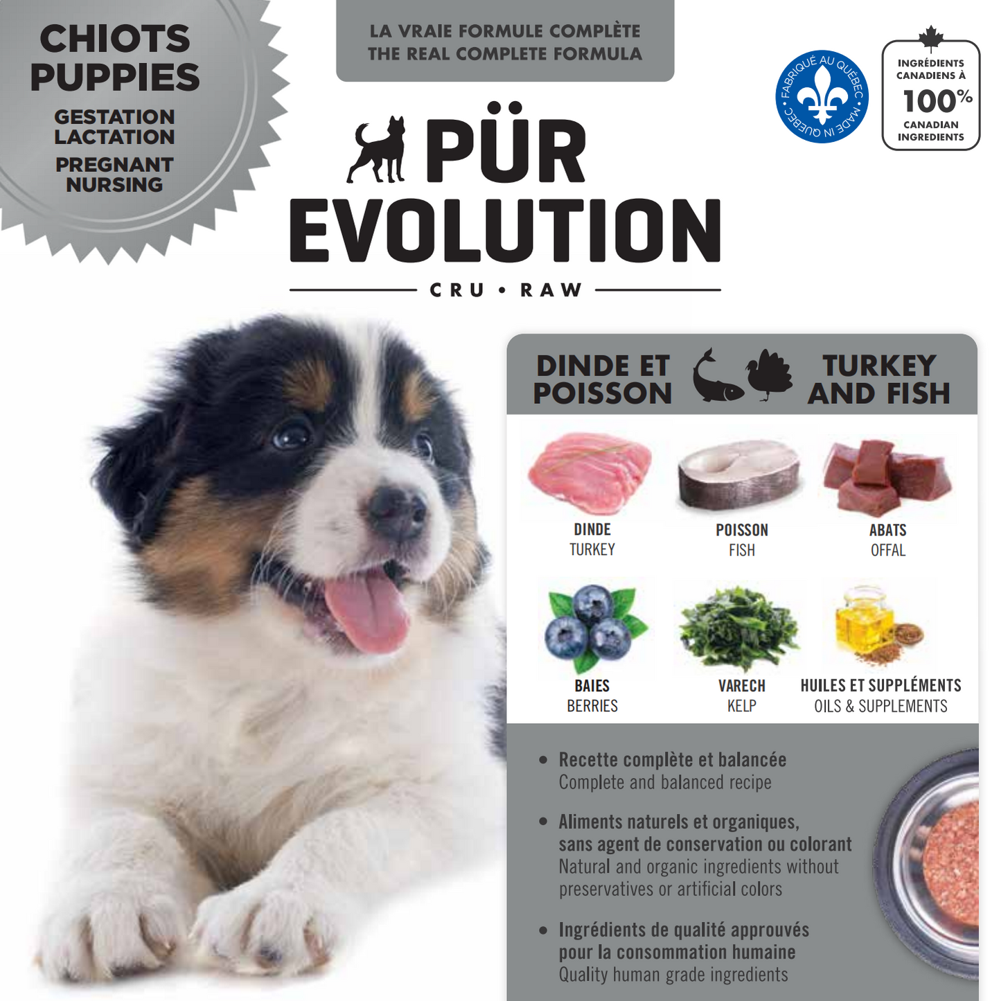 Pür Evolution - Dinde & Poisson (Chiots, Lactation, Gestation)